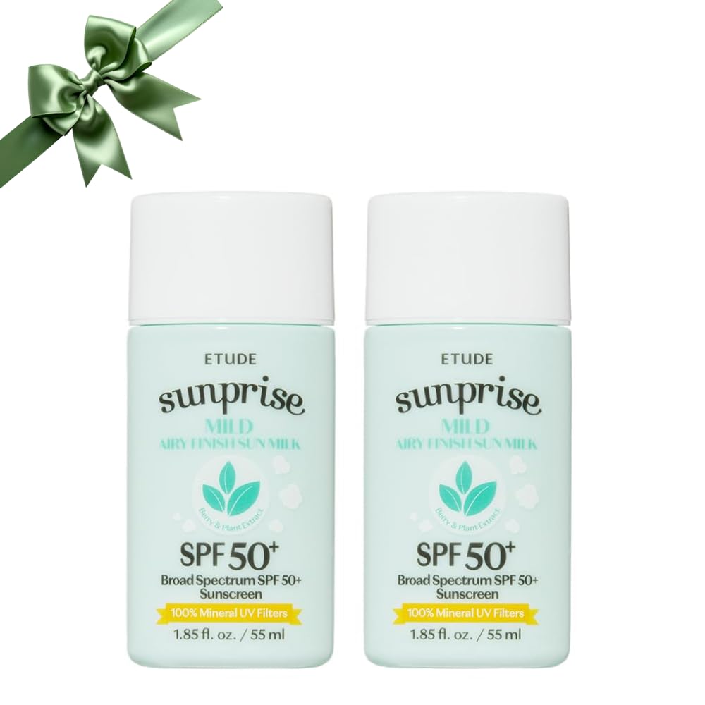 ETUDE Sunprise Mild Airy Finish Sun Milk Duo Set SPF50+ PA++++ | Mineral Sunscreen