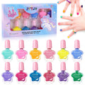 ETYJO Kids Nail Polish 12-Color Set — Water-Based, Non-Toxic, Quick-Dry, Peel-Off