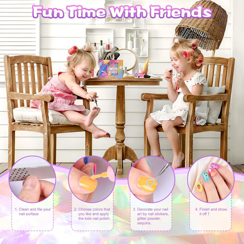 ETYJO Kids Nail Polish Set – Water-Based, Non-Toxic, Quick-Dry, 6 Colors (Age 3+)