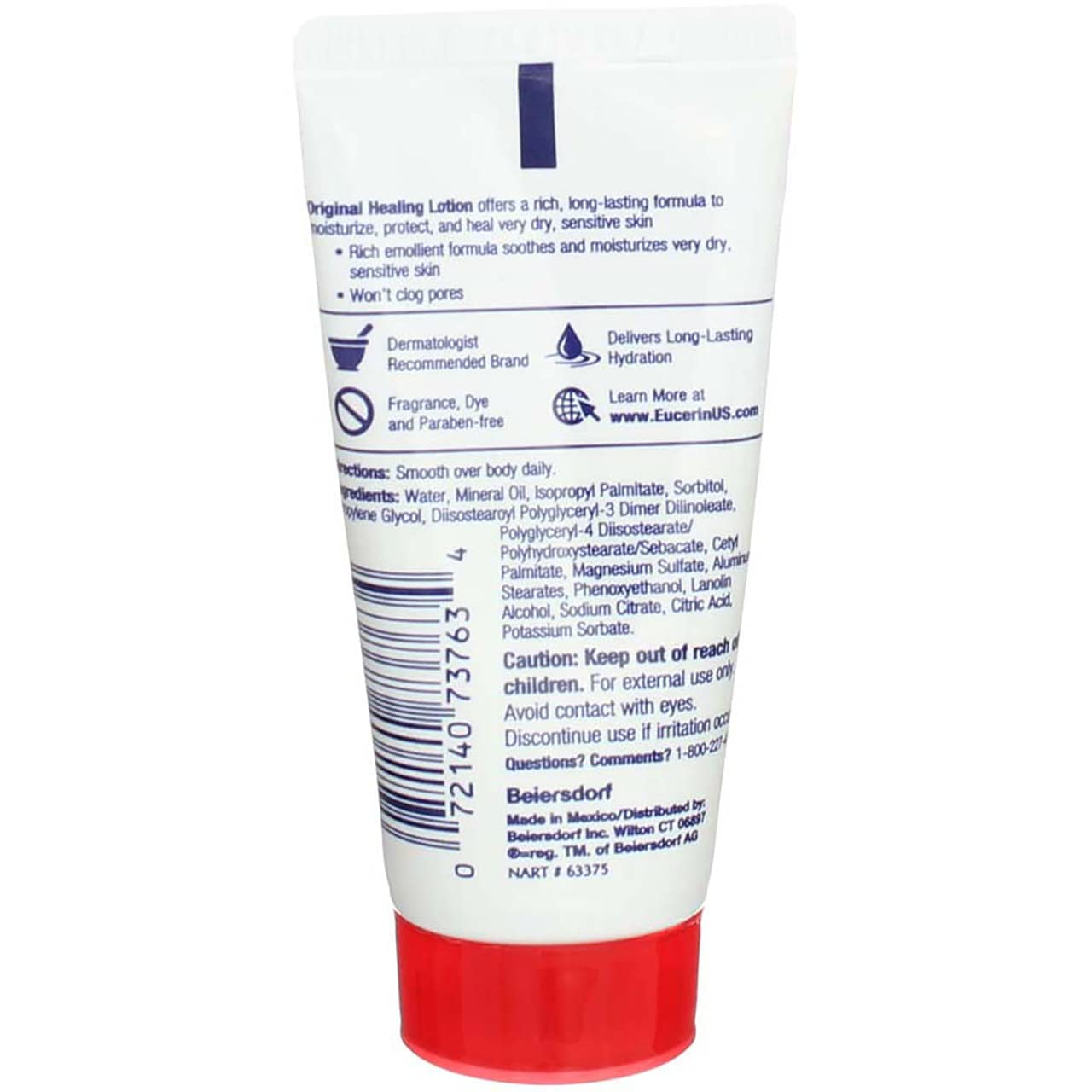 Eucerin Original Moisturizing Lotion 1 oz – Pack of 2 | Fragrance-Free Hydration for Very Dry and Sensitive Skin