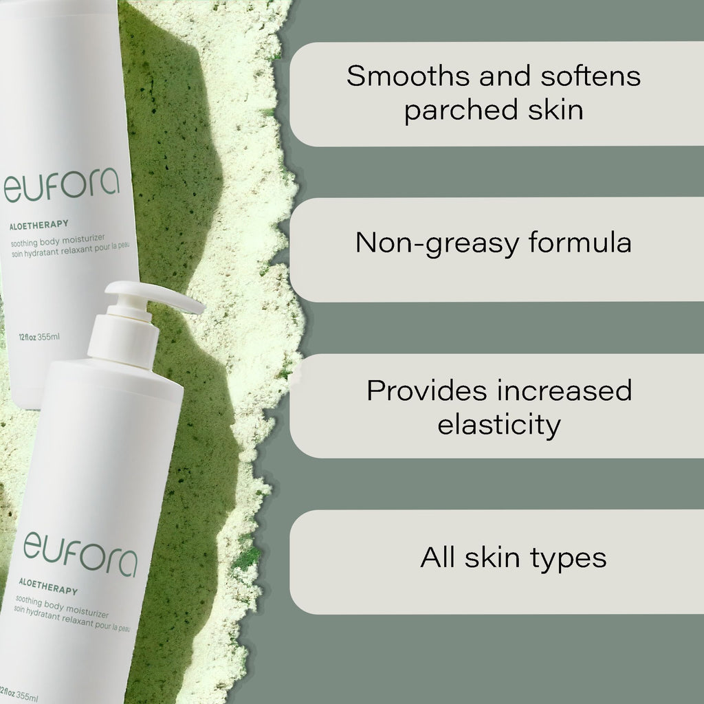 Eufora Aloetherapy Soothing Body Moisturizer 12 Oz | Aloe Vera Hydration for Face and Body