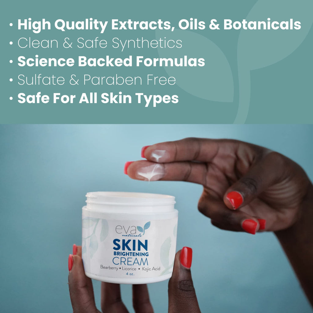 Eva Naturals Kojic Acid Skin Brightening Cream – Even Tone & Hydration (4 oz)