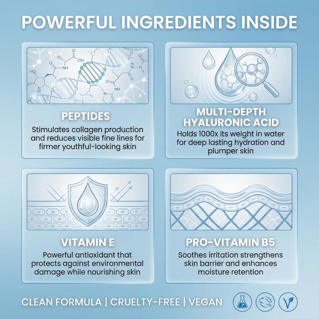 Eva Naturals Hyaluronic Acid Serum – Ultra Hydrating, Non-Greasy Face Serum