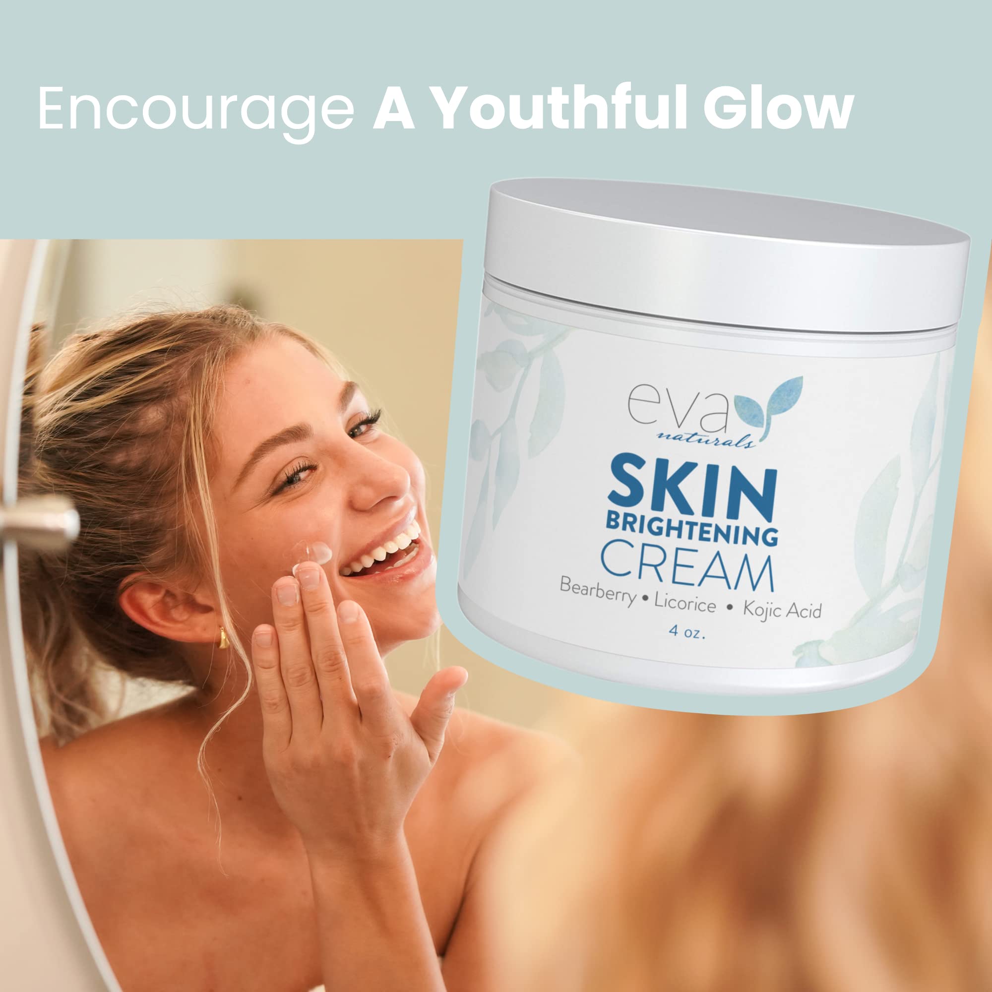 Eva Naturals Kojic Acid Skin Brightening Cream – Even Tone & Hydration (4 oz)