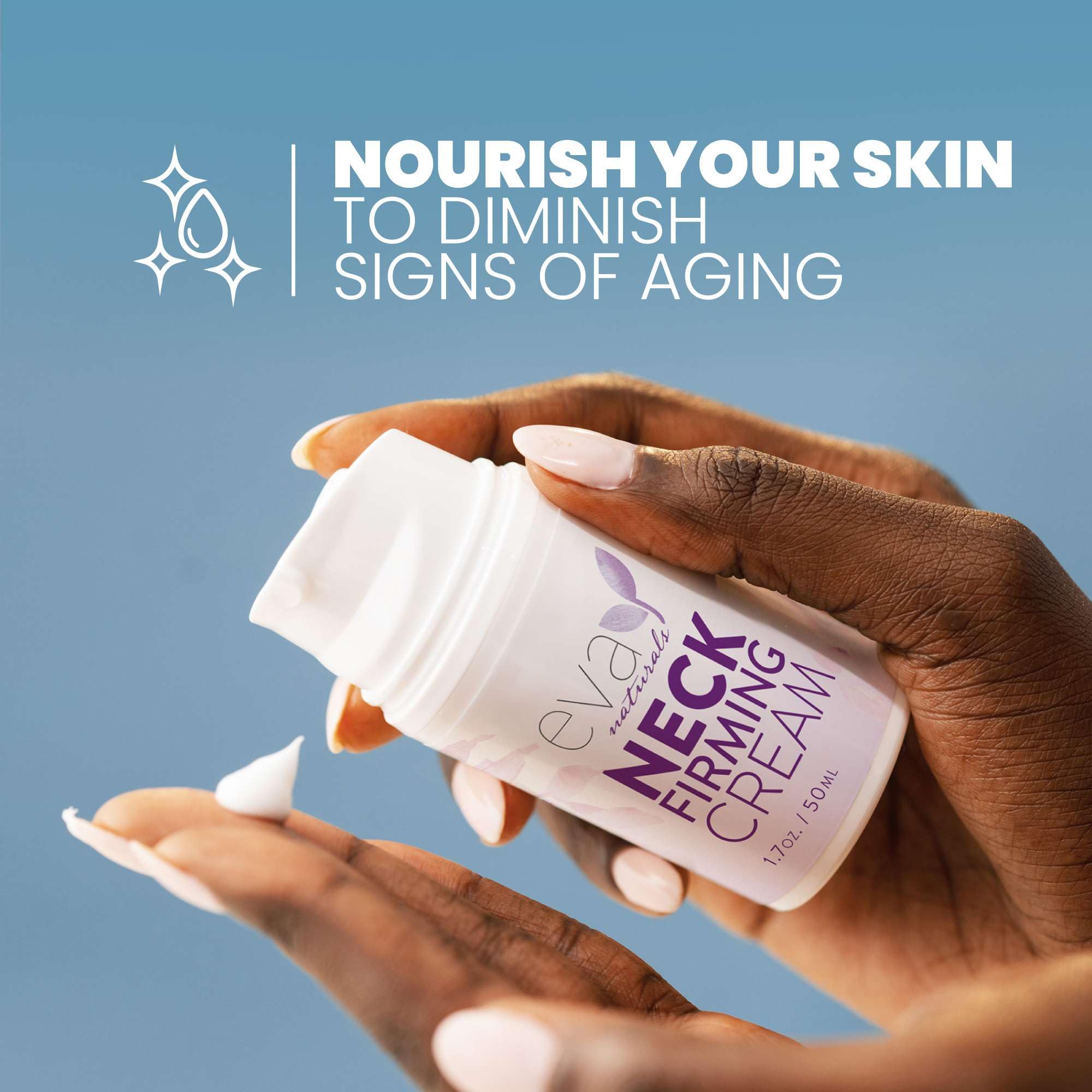 Eva Naturals Neck Firming Cream for Women | Firming, Lifting & Anti-Aging Moisturizer with Retinol, Hyaluronic Acid, Peptides & Vitamin C | 1.7 fl oz