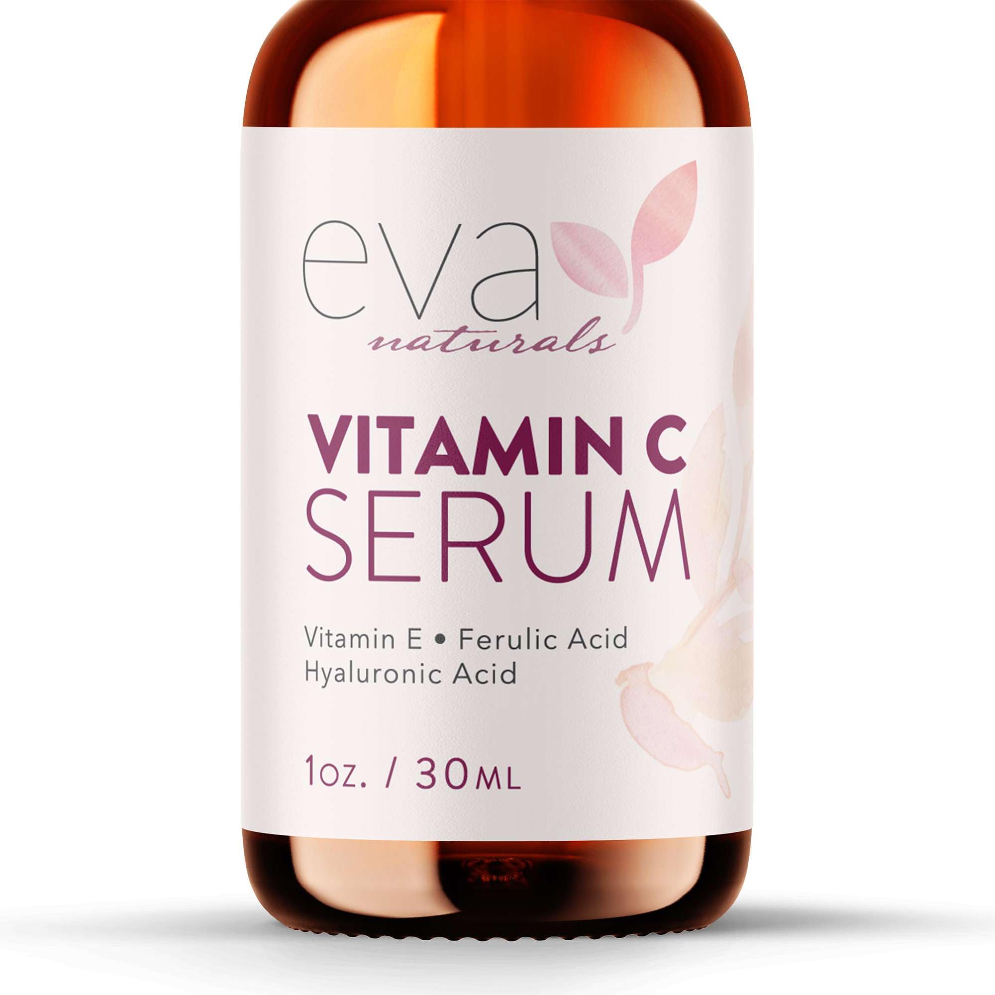 Eva Naturals Vitamin C Serum 20% - Hyaluronic Acid, Ferulic & Vitamin E | Even Skin Tone & Glow | 1 oz