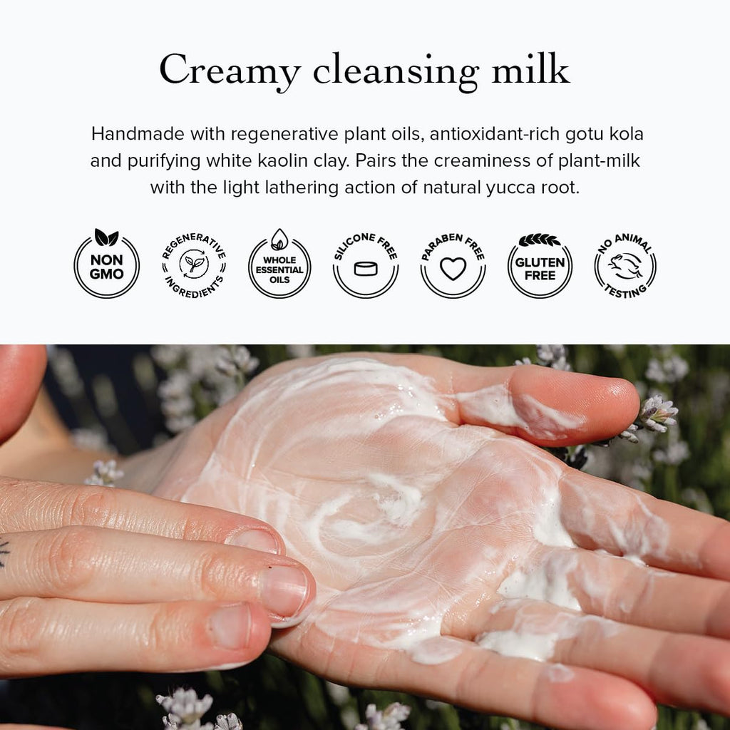 evanhealy Rose Cleansing Milk | Gentle Facial Cleanser with Distilled Hydrosols & Oils