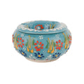EVANILIFE Decorative Ceramic Jar with Turquoise Finish – Handmade Windproof Lid, Turkish Home Decor