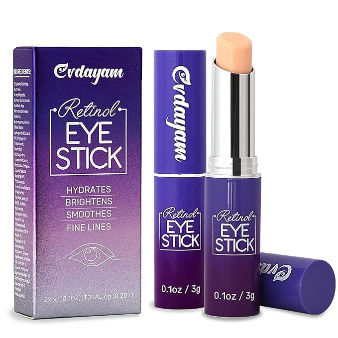 Evdayam Eye Cream with Caffeine – 2-Pack Under-Eye Brightener Stick for Dark Circles & Puffiness