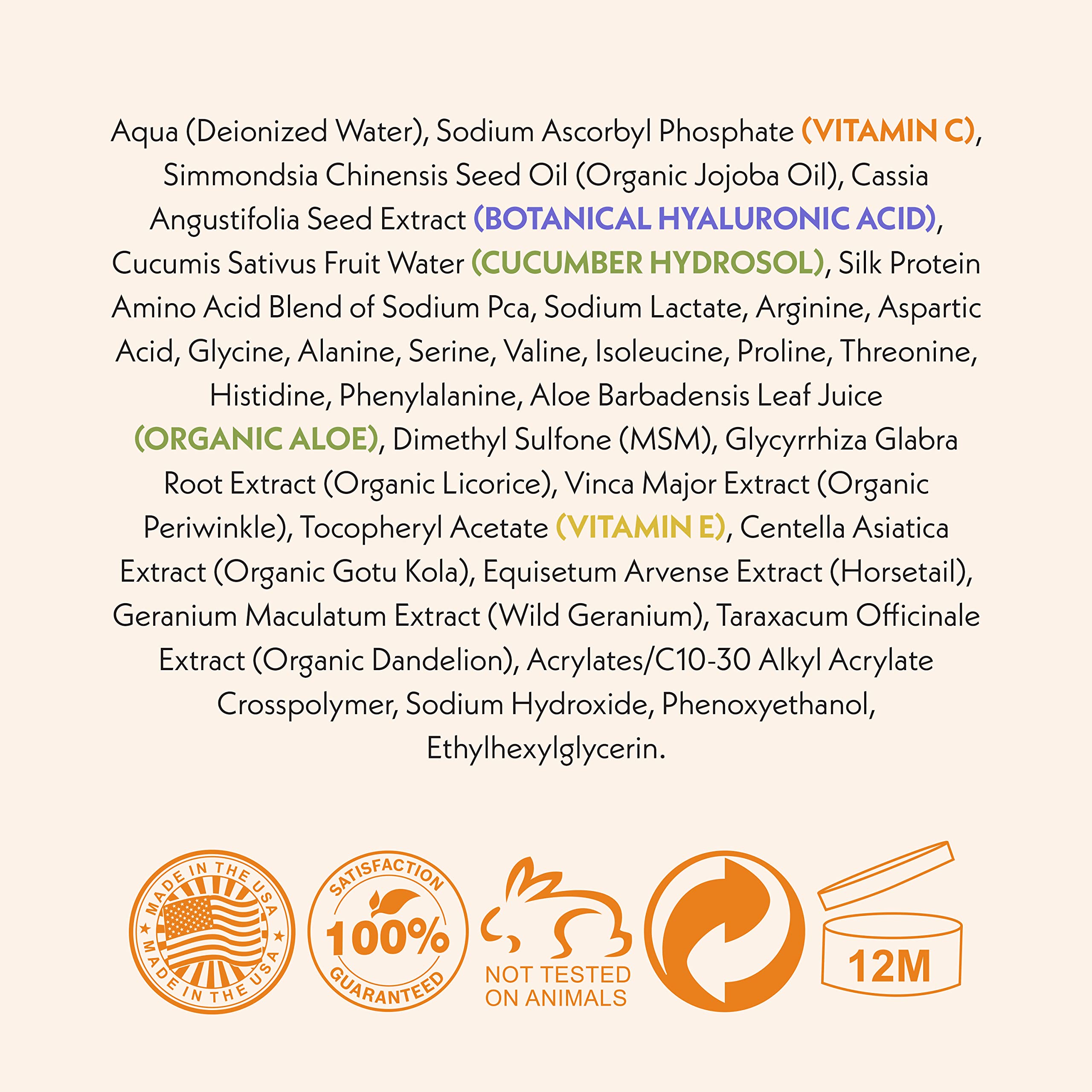 Eve Hansen Vitamin C Eye Gel – Brightening Under Eye Cream with Hyaluronic Acid, 1 oz
