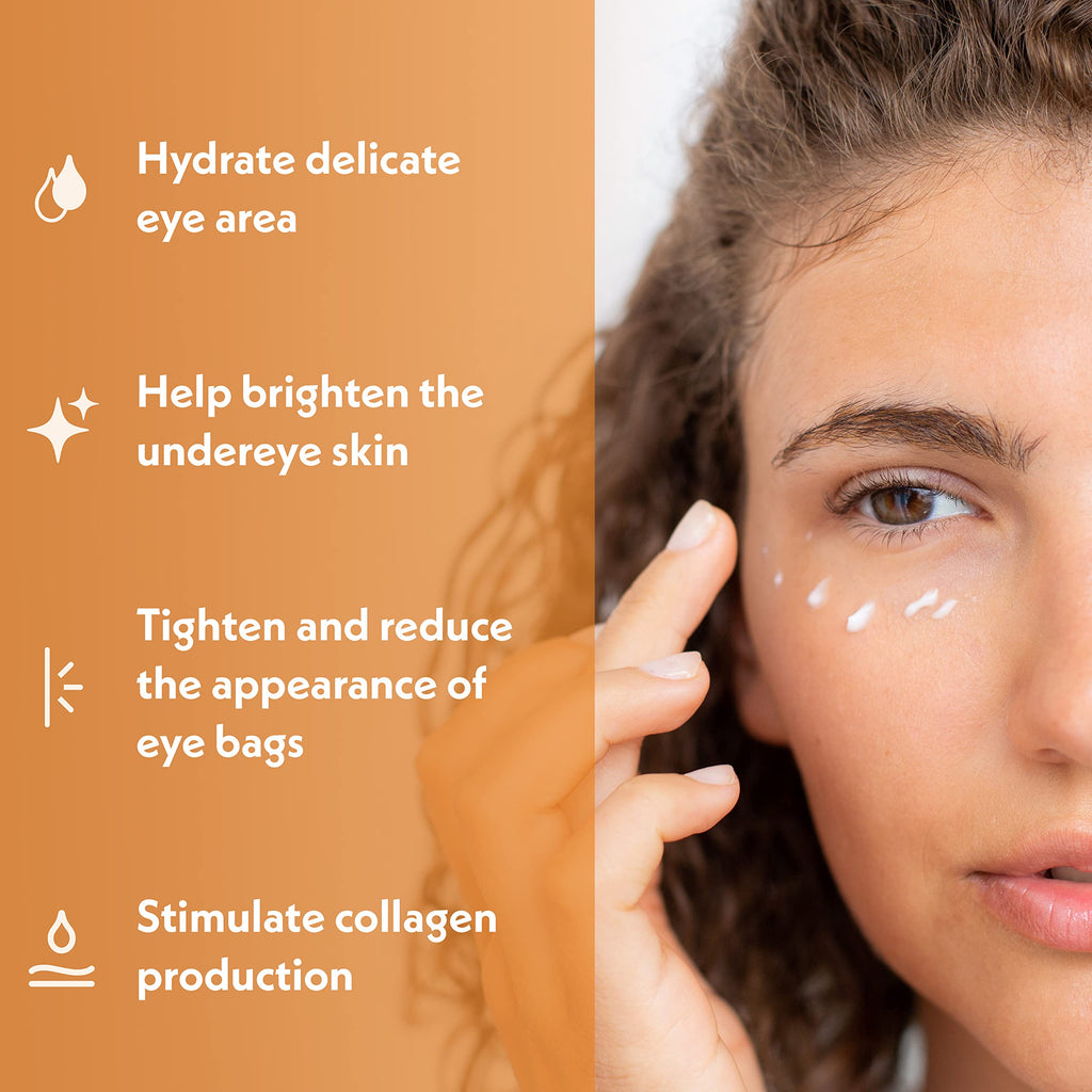 Eve Hansen Vitamin C Eye Gel – Brightening Under Eye Cream with Hyaluronic Acid, 1 oz