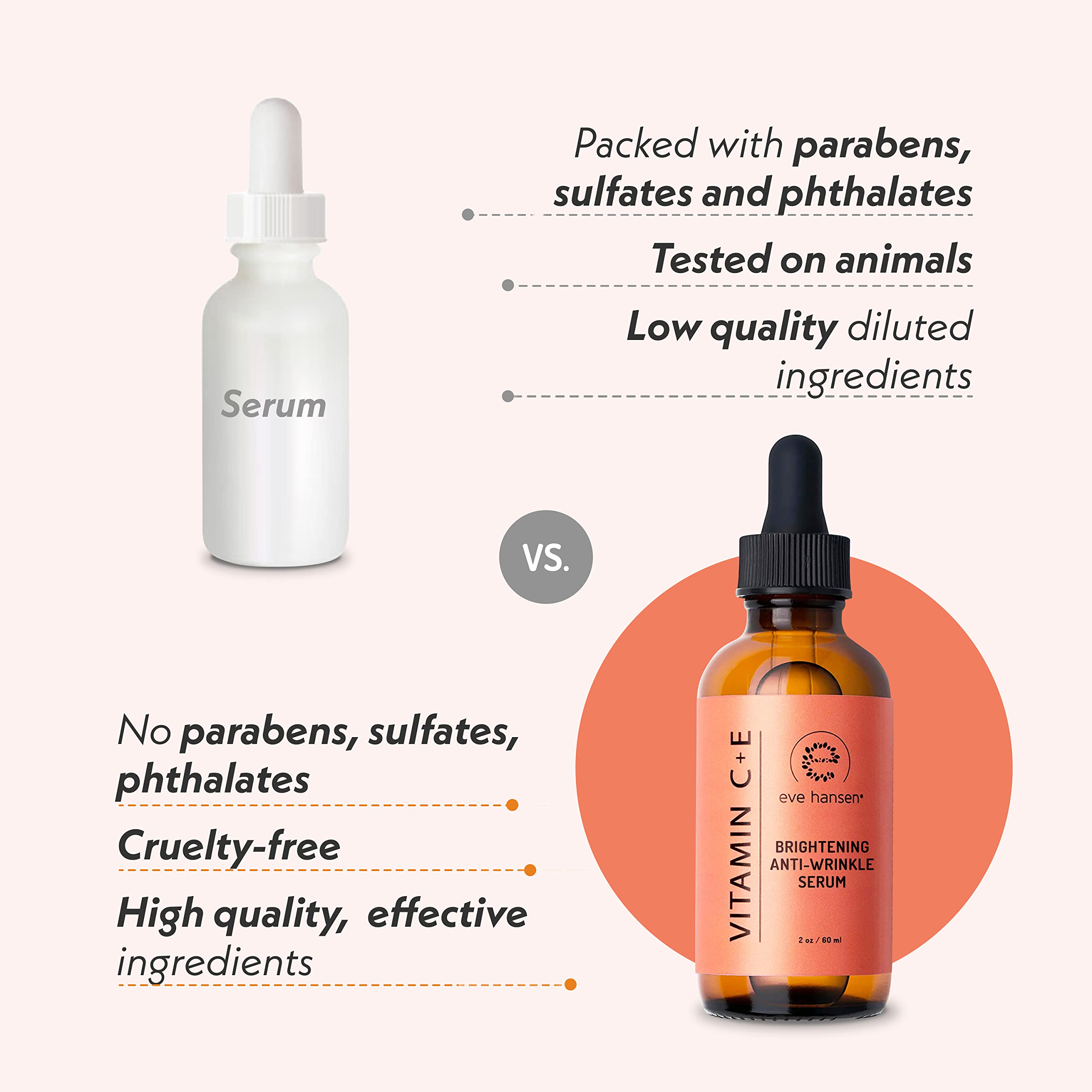 Eve Hansen Vitamin C Serum for Face | Hyaluronic Acid, Aloe Vera & Vitamin E | 1 oz