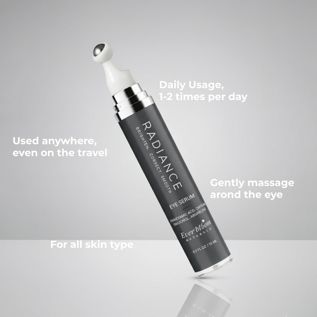 Everbloom Naturals Tranexamic Eye Serum Roller — Bakuchiol, Argireline & Caffeine for Dark Circles