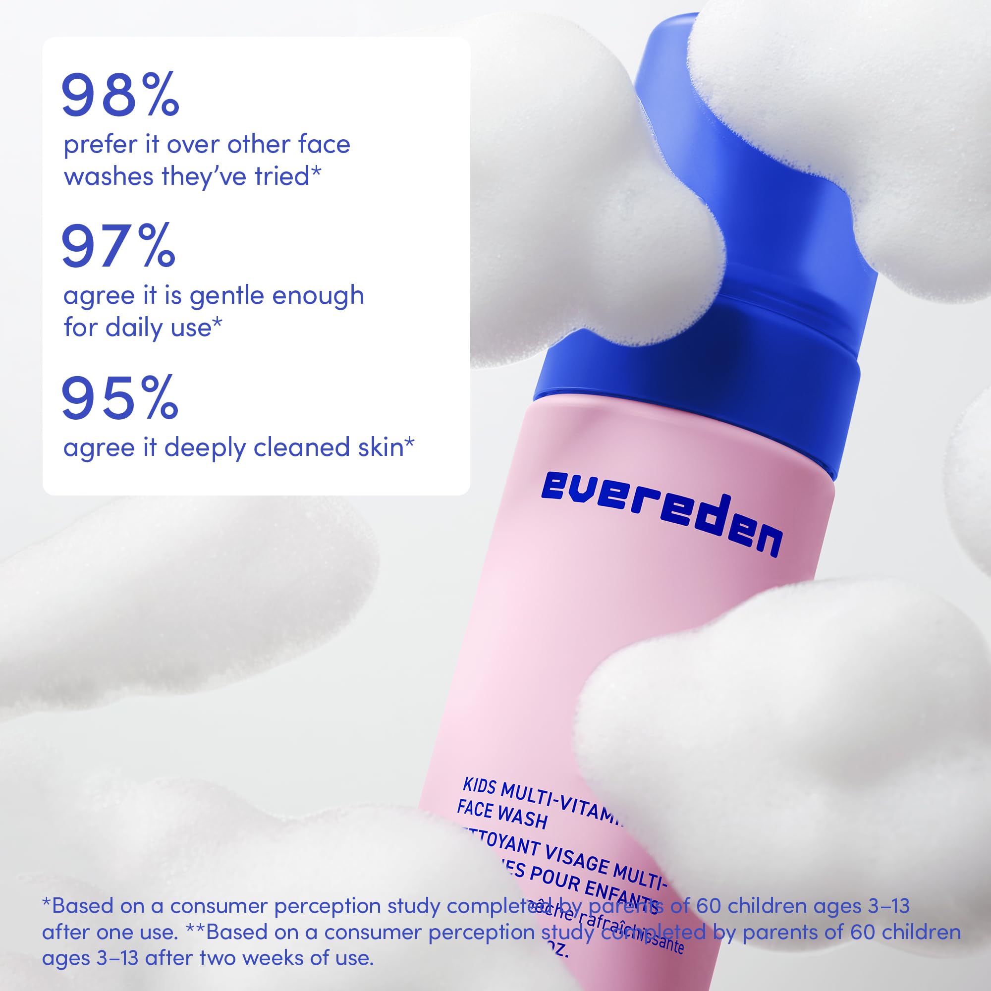 Evereden Fragrance Free Kids Face Wash – 3.4 oz | Gentle Unscented Cleanser for Sensitive Skin