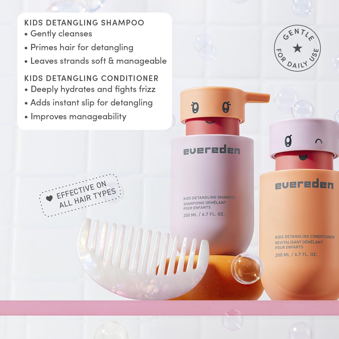 Evereden Kids Bathtime Trio: Detangler Shampoo, Conditioner & Cloud Body Wash – Clean, Vegan, No Sulfates