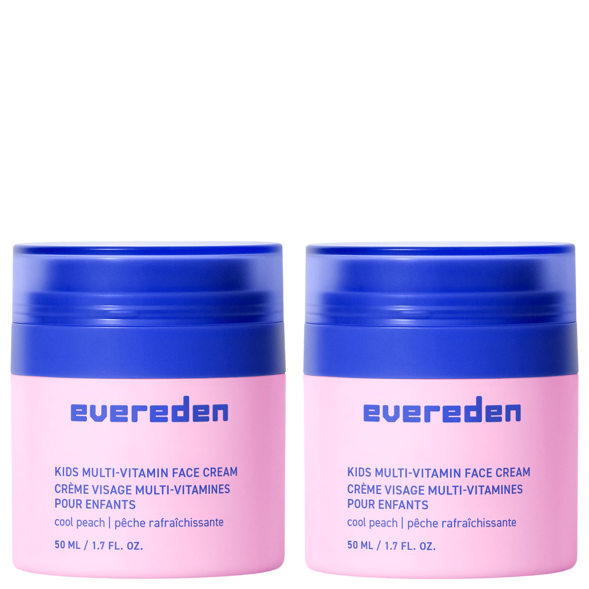 Evereden Kids Face Cream: Cool Peach, 1.7 oz – Clean, Non-Toxic Kids Moisturizer | Pack of 2