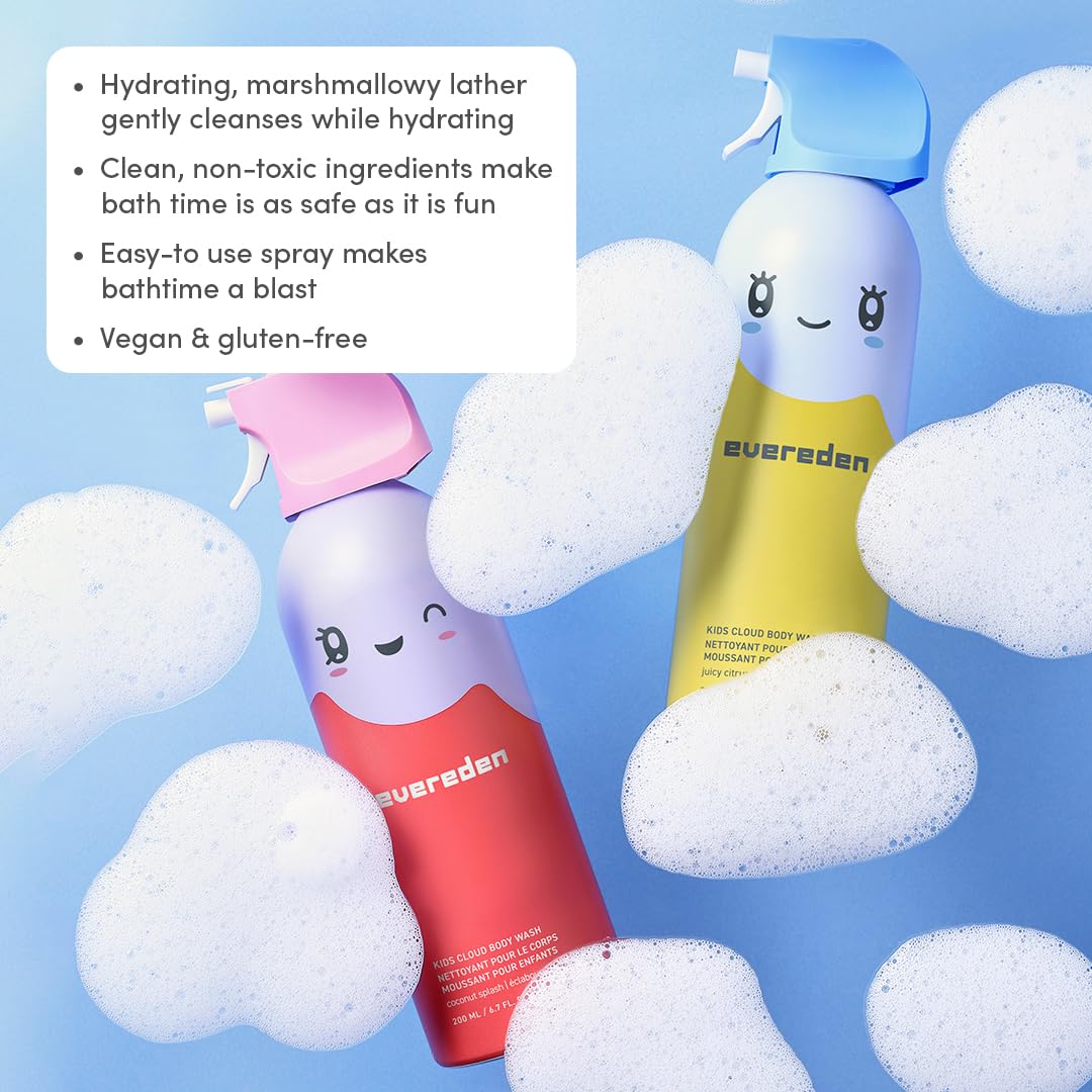 Evereden Kids Foam Soap – Cloud Body Wash (Juicy Citrus & Coconut Splash) | Gentle, Playful Bath Time