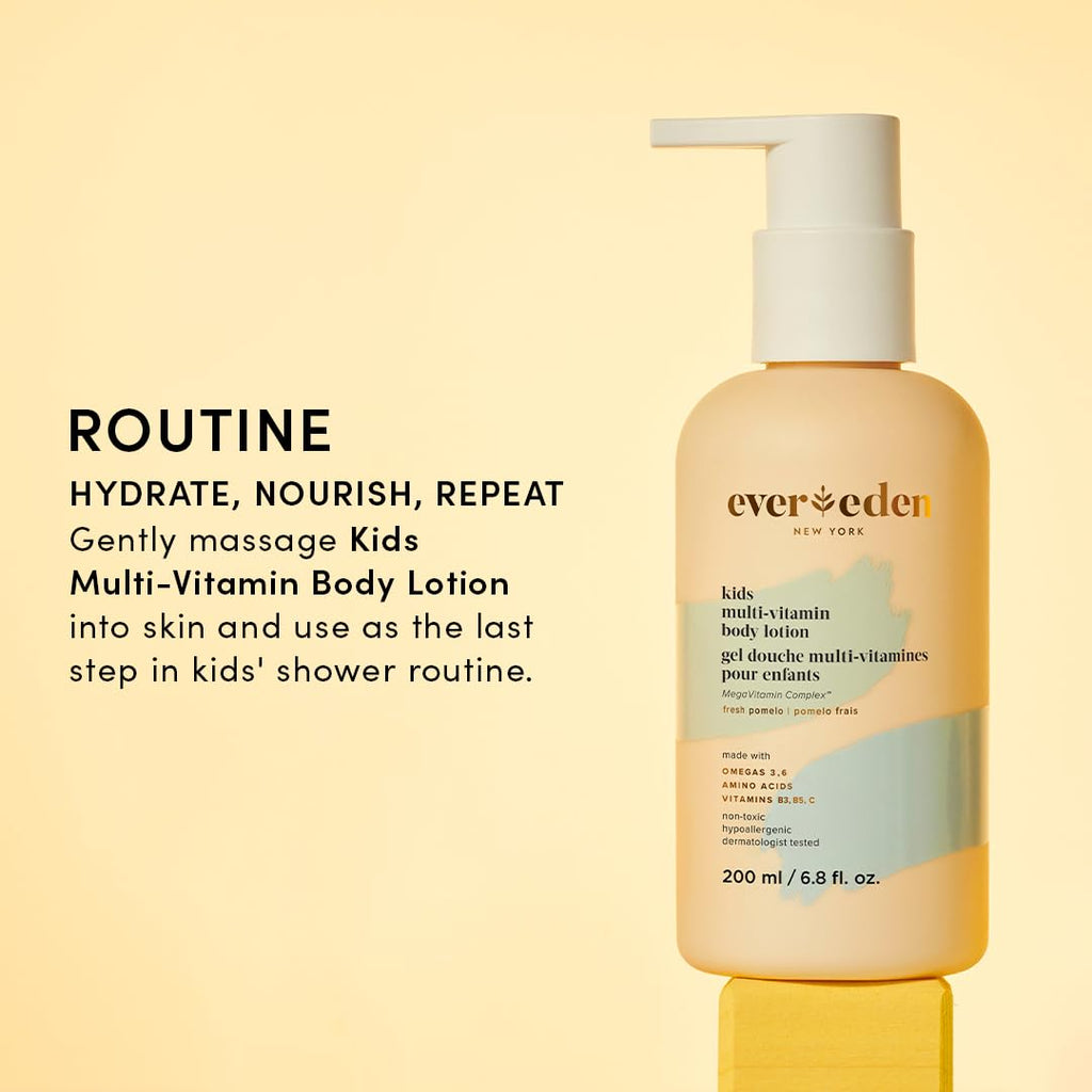 Evereden Kids Multi-Vitamin Body Lotion – Gentle, Non-Toxic Hydration with Fresh Pomelo (6.8 oz)