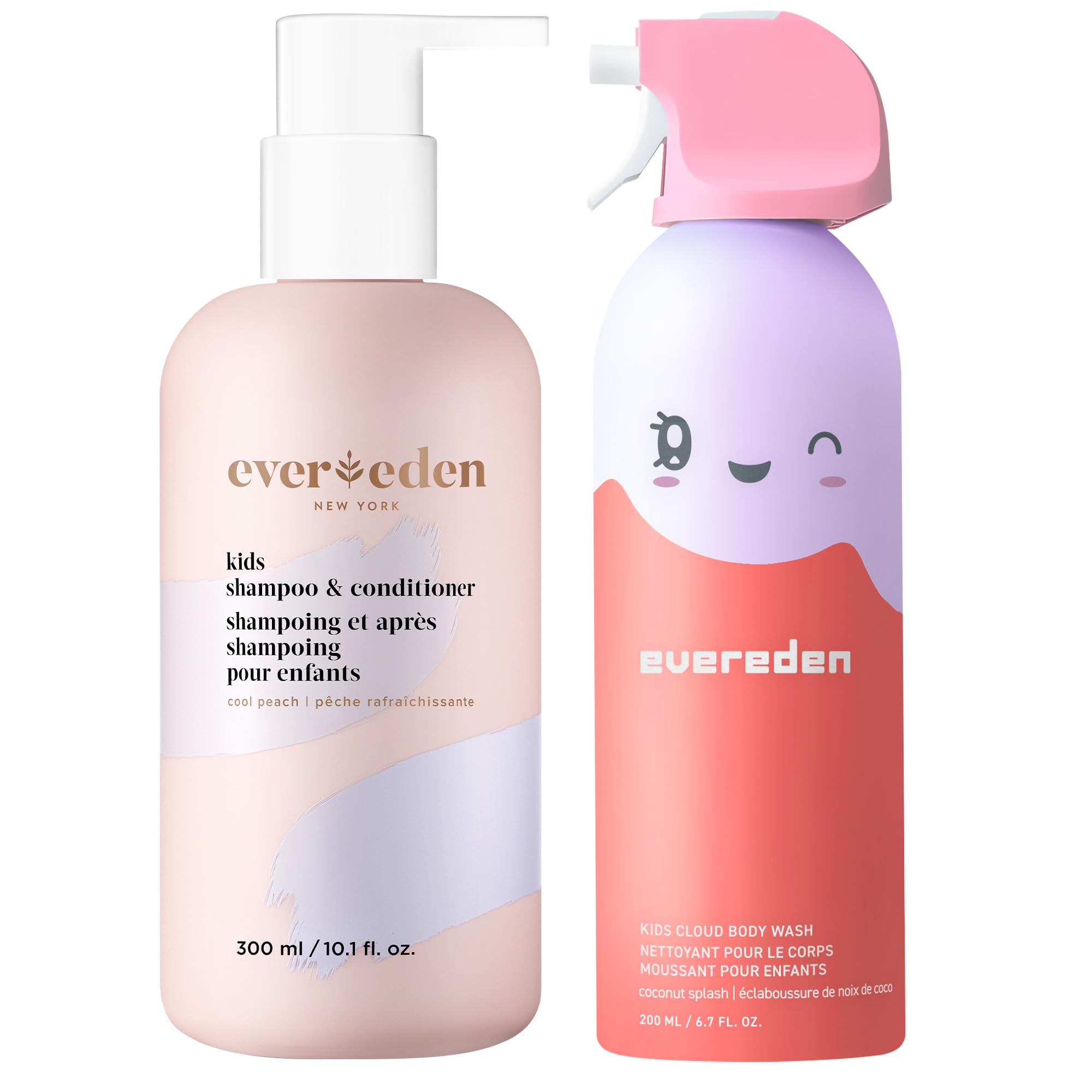 Evereden Kids Shower Essentials Set — 2-in-1 Shampoo & Conditioner + Cloud Body Wash