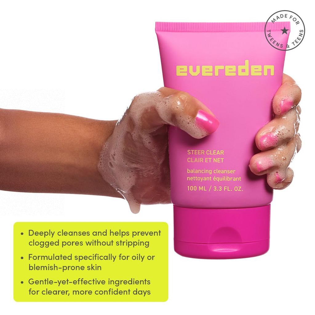 Evereden Pre-Teen Collection: Triple Green Tea Jelly Cleanser, Gel-Cream Moisturizer, & Toner Pads