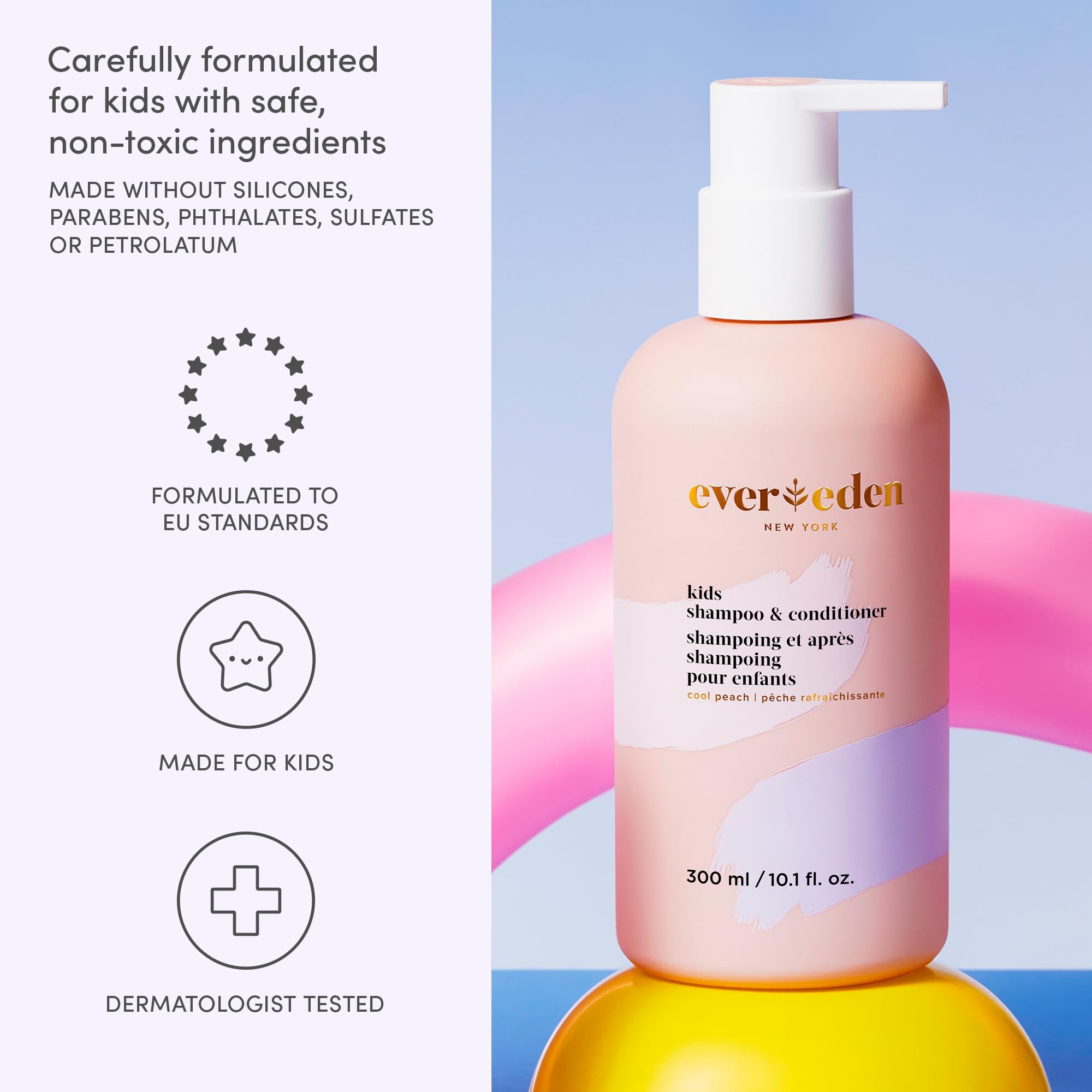 Evereden Kids Shower Essentials Set — 2-in-1 Shampoo & Conditioner + Cloud Body Wash