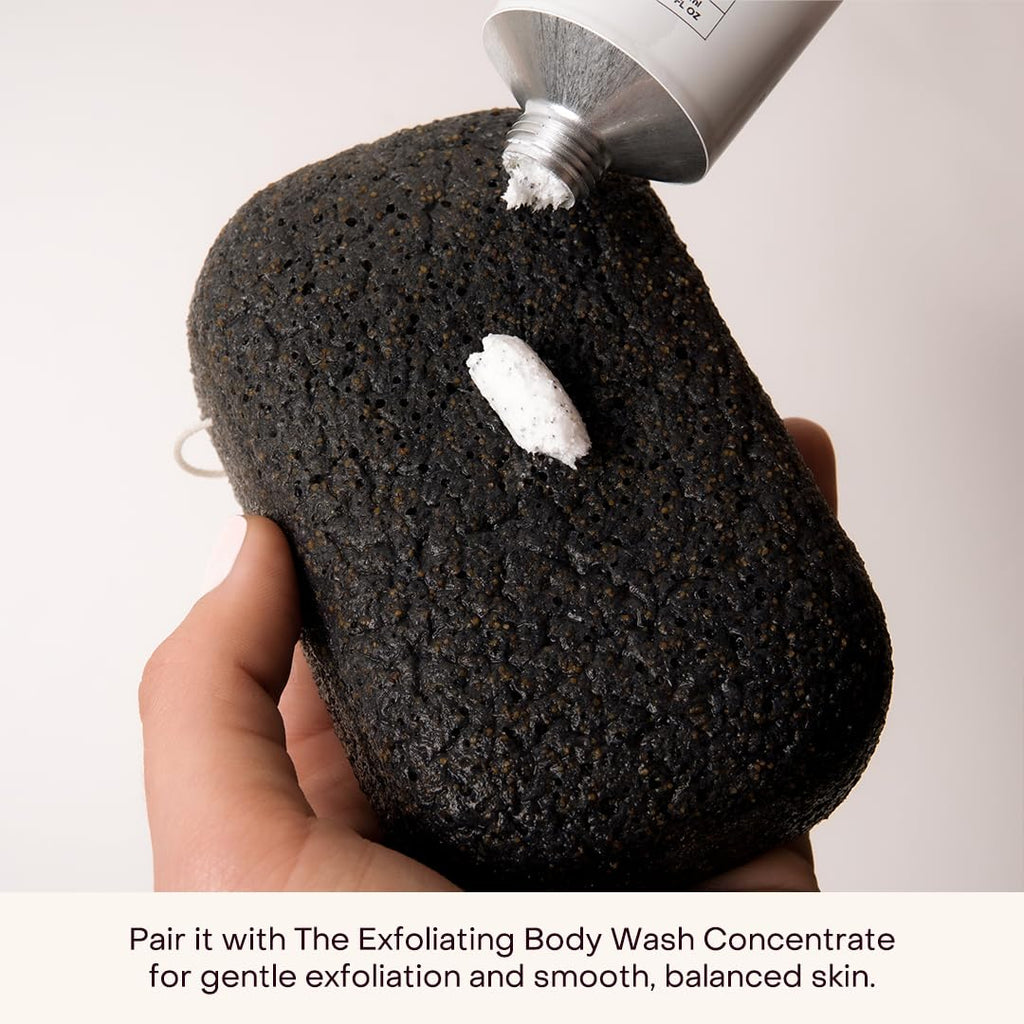 Everist Exfoliating Konjac Body Sponge – Natural, Reusable, Compostable, Charcoal Cleansing (60+ Uses)