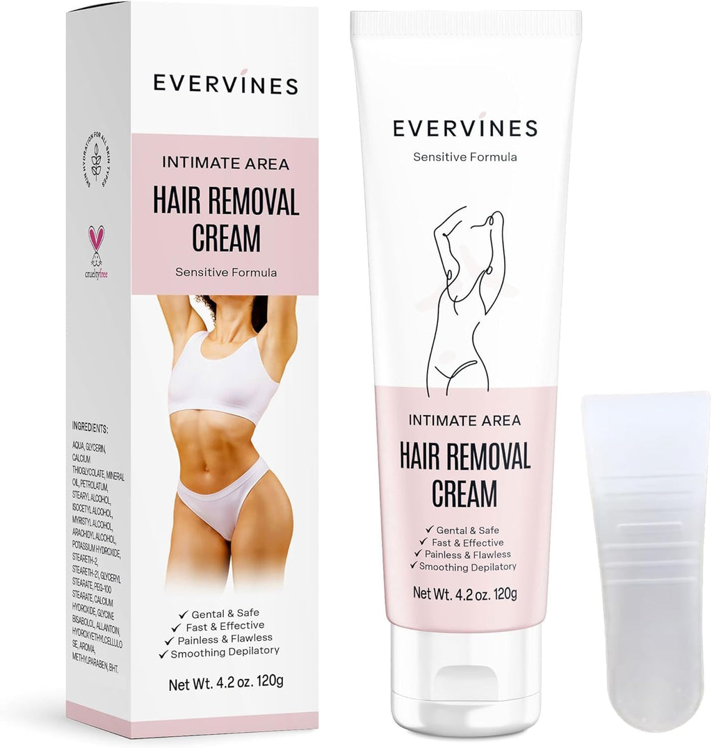 Evervines Hair Removal Cream for Women – Gentle, Fast & Painless for Sensitive Skin