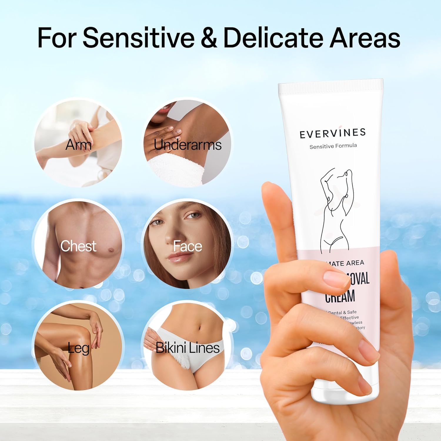 Evervines Hair Removal Cream for Women – Gentle, Fast & Painless for Sensitive Skin