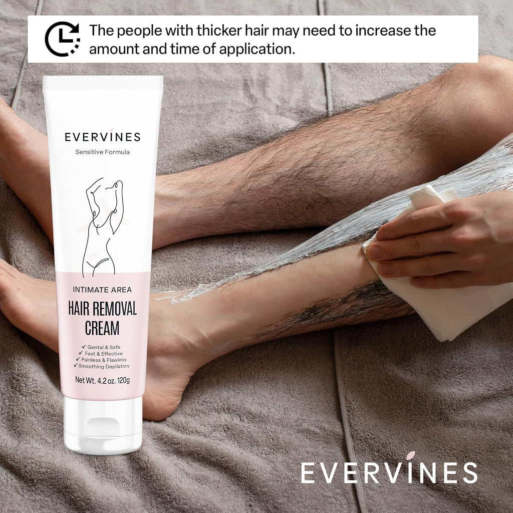 Evervines Hair Removal Cream for Women – Gentle, Fast & Painless for Sensitive Skin