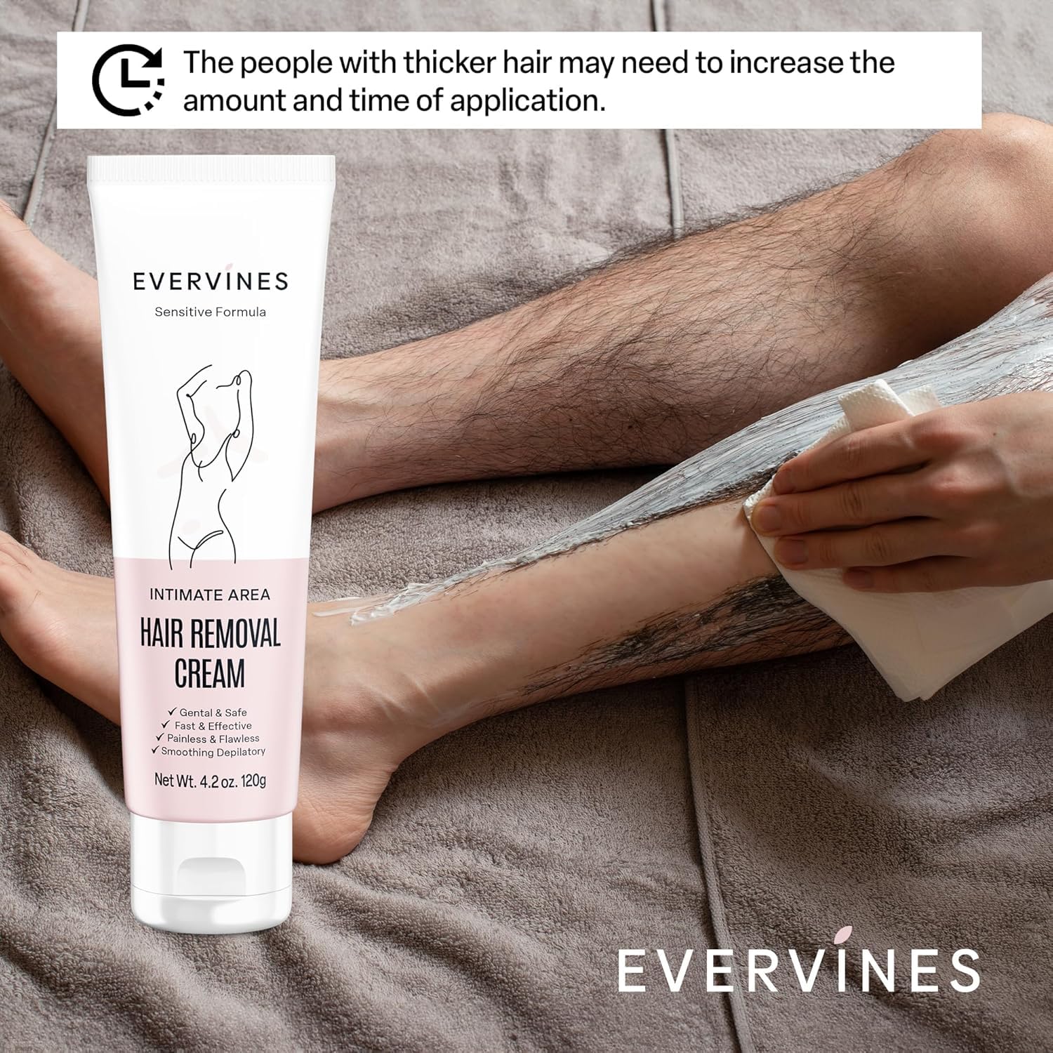 Evervines Hair Removal Cream for Women – Gentle, Fast & Painless for Sensitive Skin
