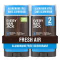 Every Man Jack Fresh Air Aluminum-Free Deodorant for Men – Long-Lasting, Naturally Derived (2 Pack)
