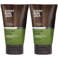 Every Man Jack Gentle Exfoliating Face Scrub for Men — Jojoba Beads, Hyaluronic Acid, Caffeine, 4.2 oz Twin Pack