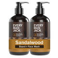 Every Man Jack Sandalwood Beard Wash – Cleanse, Soften & Hydrate (2 x 6.7 oz)