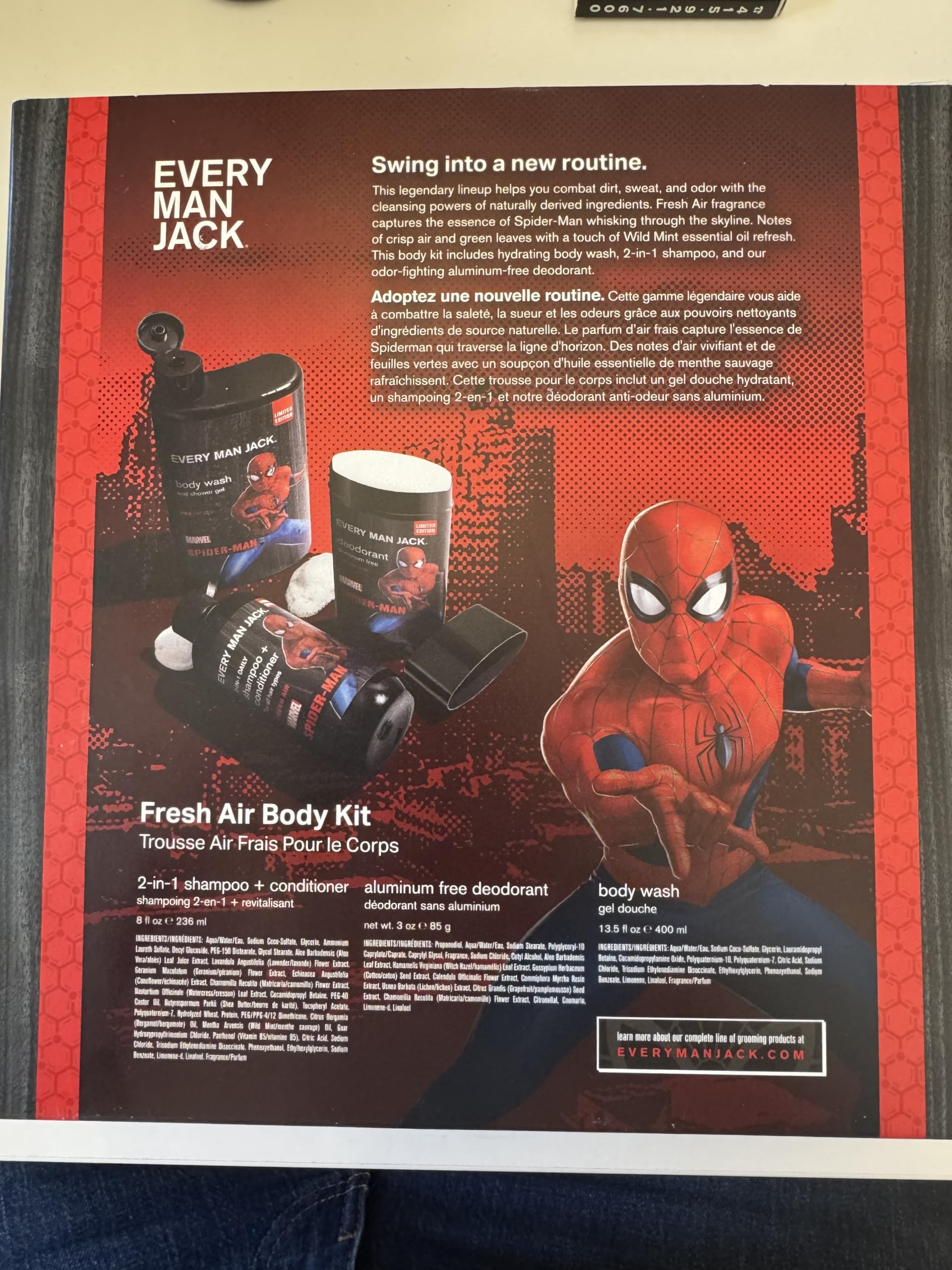 Every Man Jack Spider-Man Body Set — 3-Piece Bath Gift Kit
