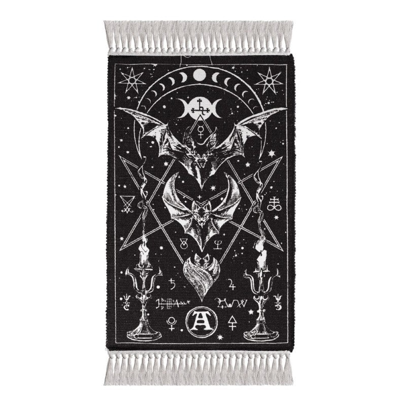 Bat Moon Phase Rug Gothic Cotton Wall Floor Decor