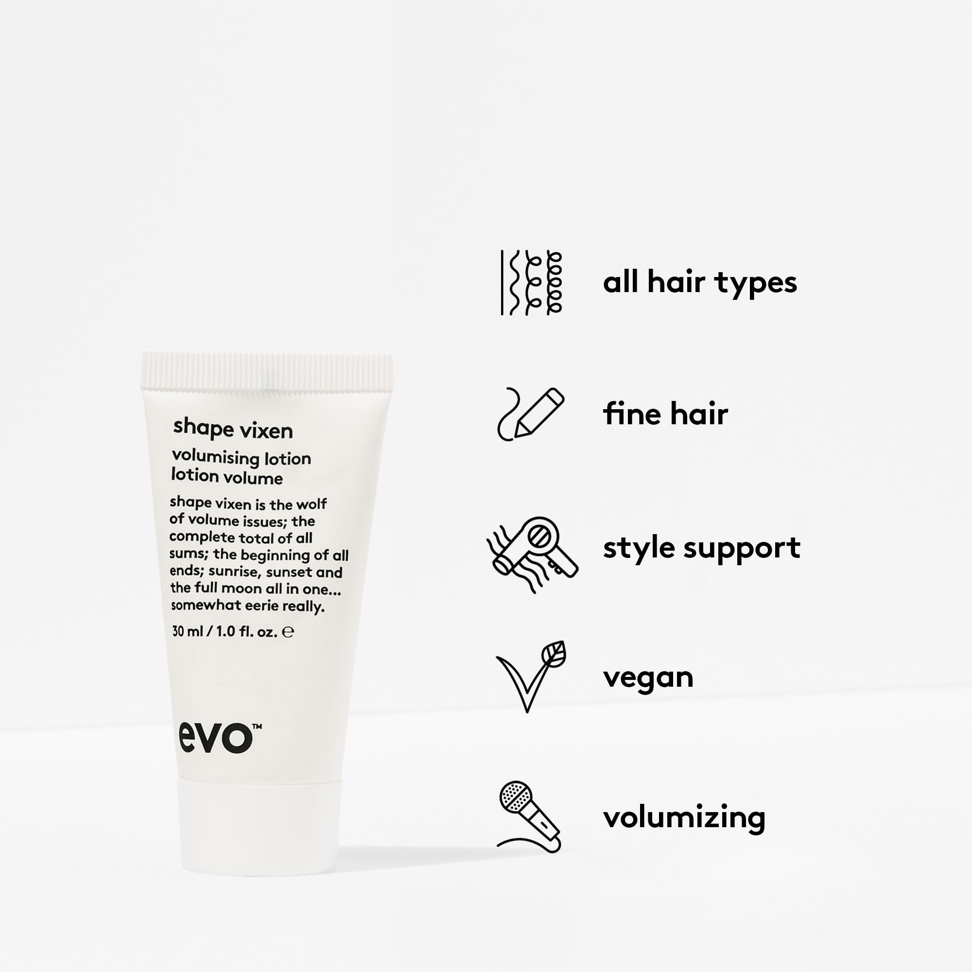 EVO Shape Vixen Volumizing Lotion – Travel Size 30ml (Pack of 2) for Fine Hair