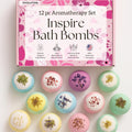 EvolutionUSA Inspire Bath Bombs – 12 Flower-Topped Fizzers for Women & Girls | Organic & Cruelty-Free
