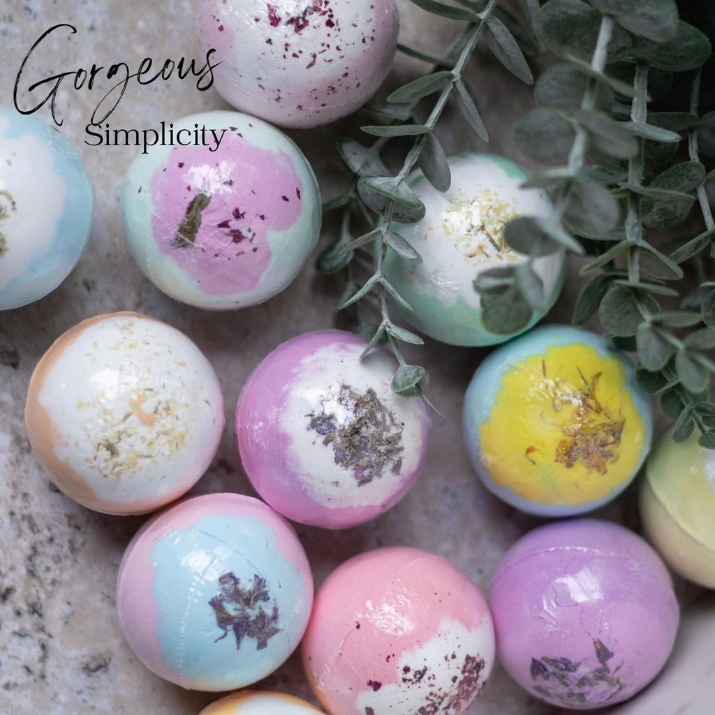 EvolutionUSA Inspire Bath Bombs – 12 Flower-Topped Fizzers for Women & Girls | Organic & Cruelty-Free