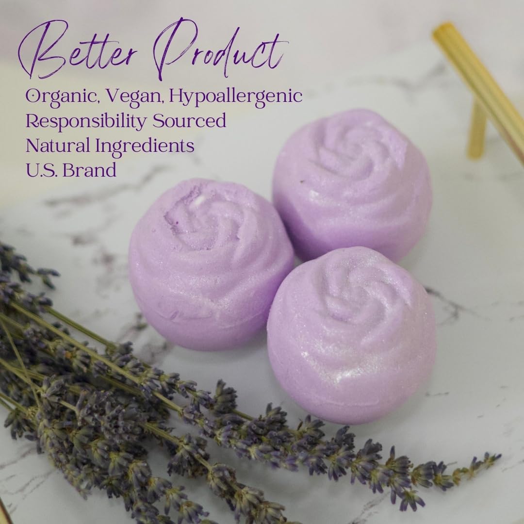 EvolutionUSA Lavender Dreams Bath Bombs for Women – 12 Organic Lavender Bath Bombs Gift Set