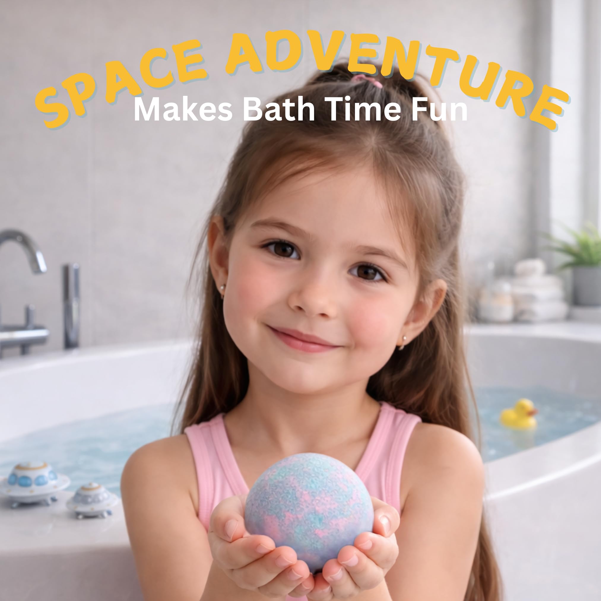 EvolutionUSA Space Bath Bombs for Kids – 6 Planet Bombs with Toys Inside, Organic & Kid-Safe