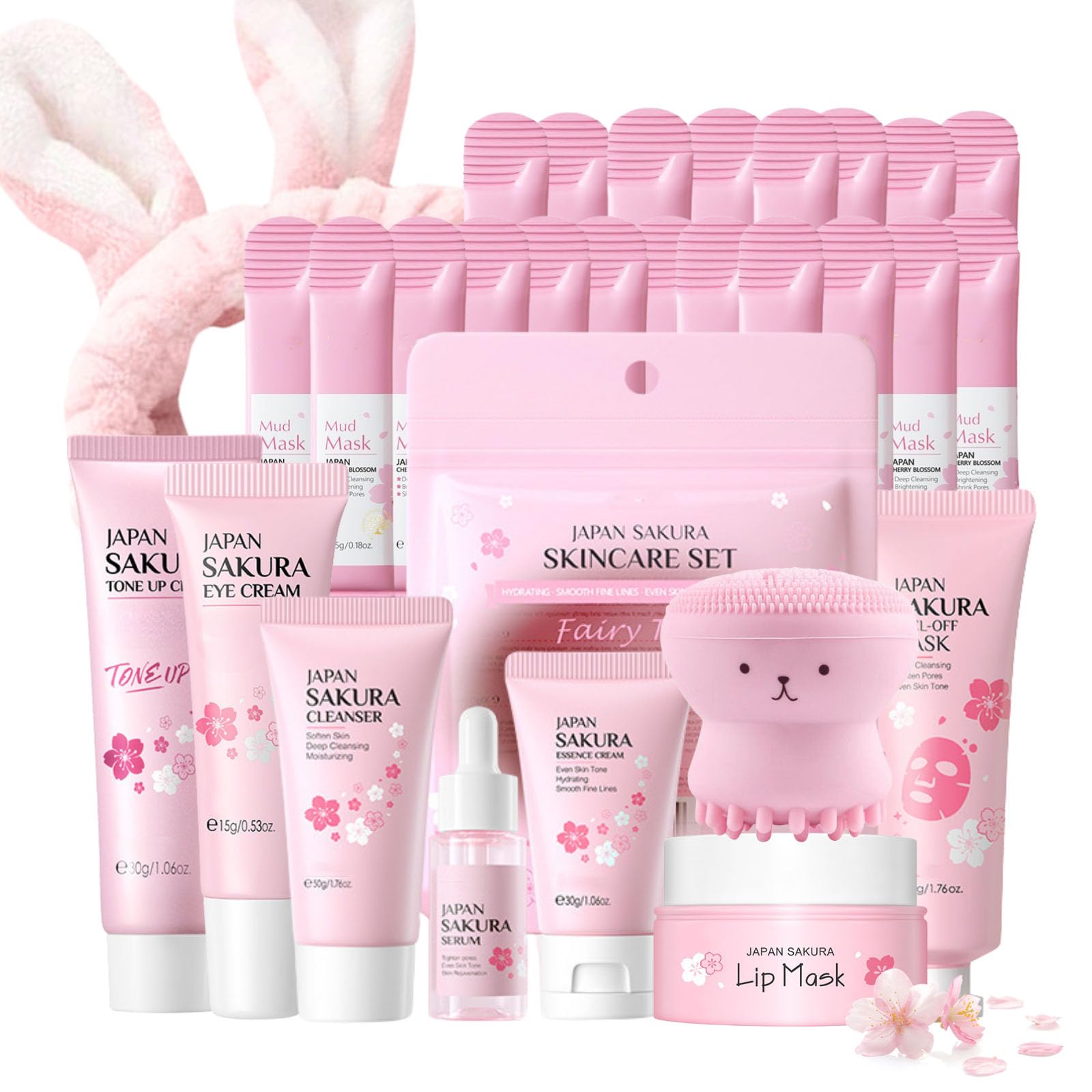 Evolvique Japan Sakura Skin Care Set for Teens – 8-Piece Gift Kit