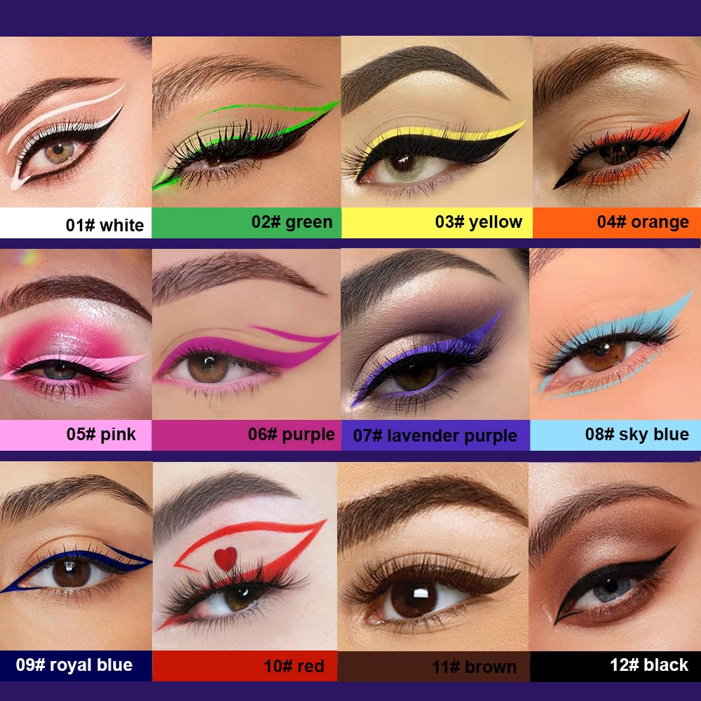 evpct 6Pcs Matte Liquid Eyeliner Set – Waterproof, Smudge-Proof, Quick-Dry, Longwear
