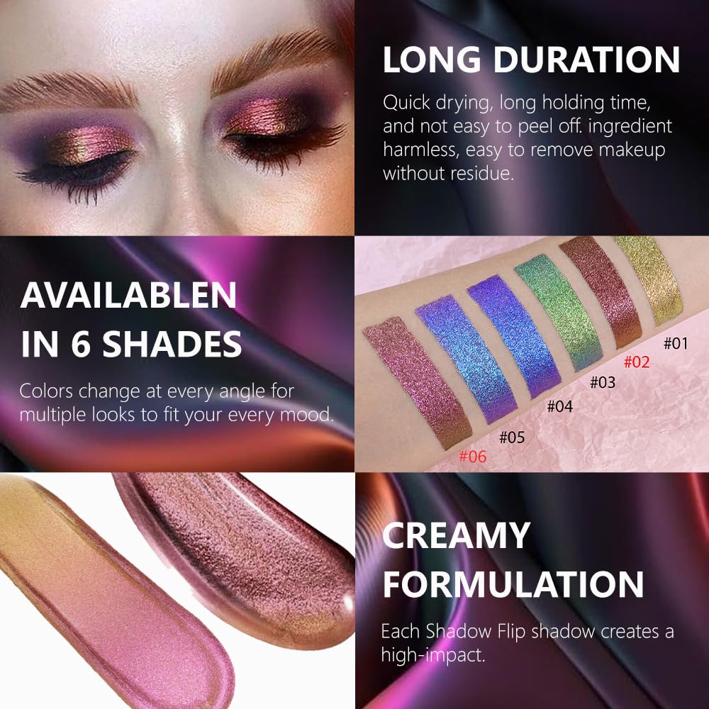 evpct Mermaid Purple Gold Duochrome Liquid Eyeshadow — Multichrome Glitter & Color Shift