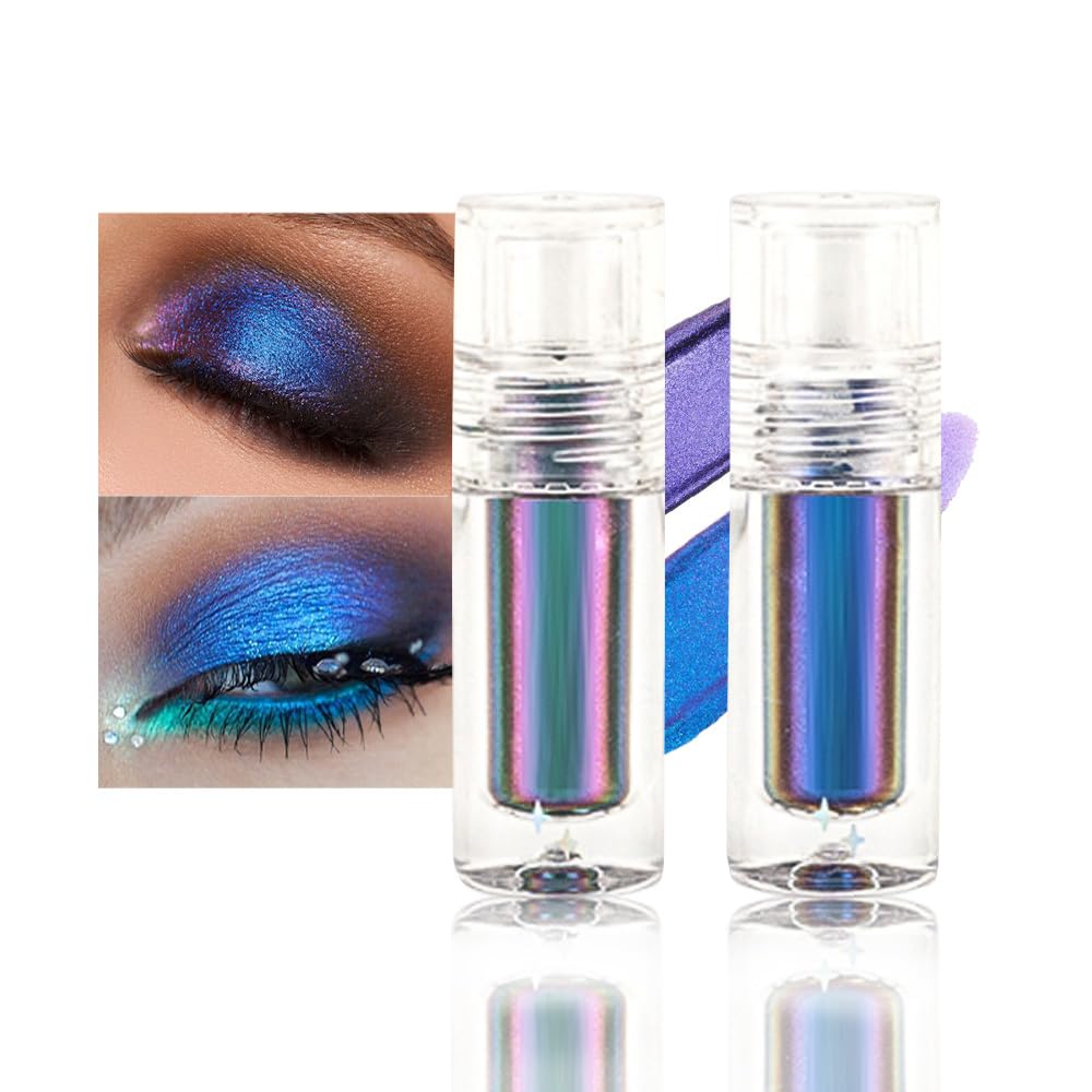 evpct Royal Sapphire Blue Duochrome Liquid Eyeshadow – 2-Piece Set, Waterproof & Vegan