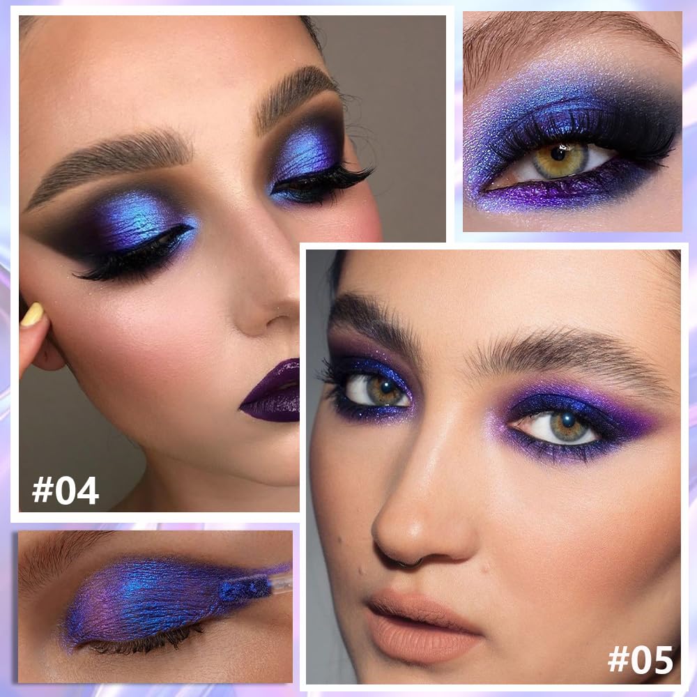 evpct Royal Sapphire Blue Duochrome Liquid Eyeshadow – 2-Piece Set, Waterproof & Vegan