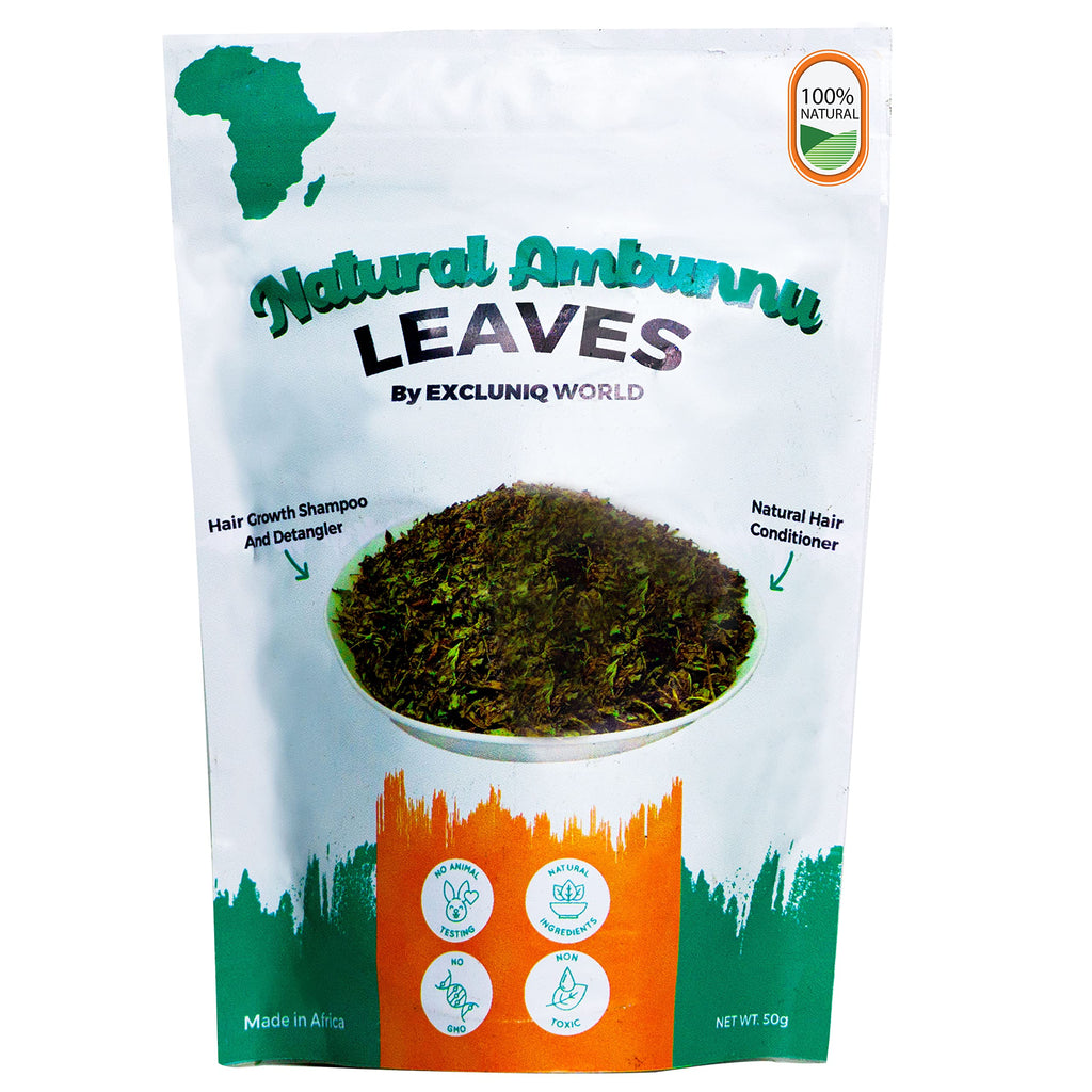 Ambunnu Leaves by Excluniq World – 50g Pack | Herbal Hair Detangler, Shampoo & Conditioner for Dry & Damaged Hair