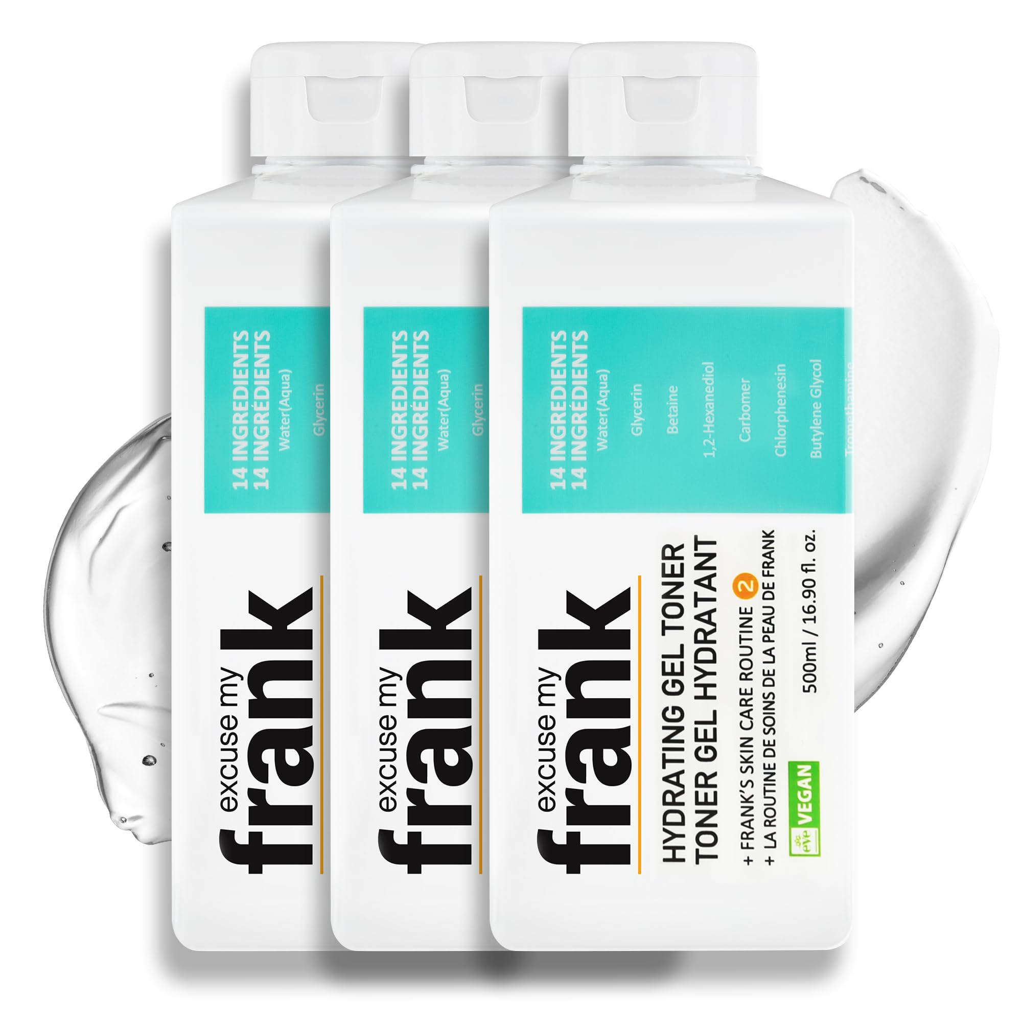Excuse My Frank Hydrating Gel Toner – Gentle Korean Hydration for All Skin Types (3 Pack)