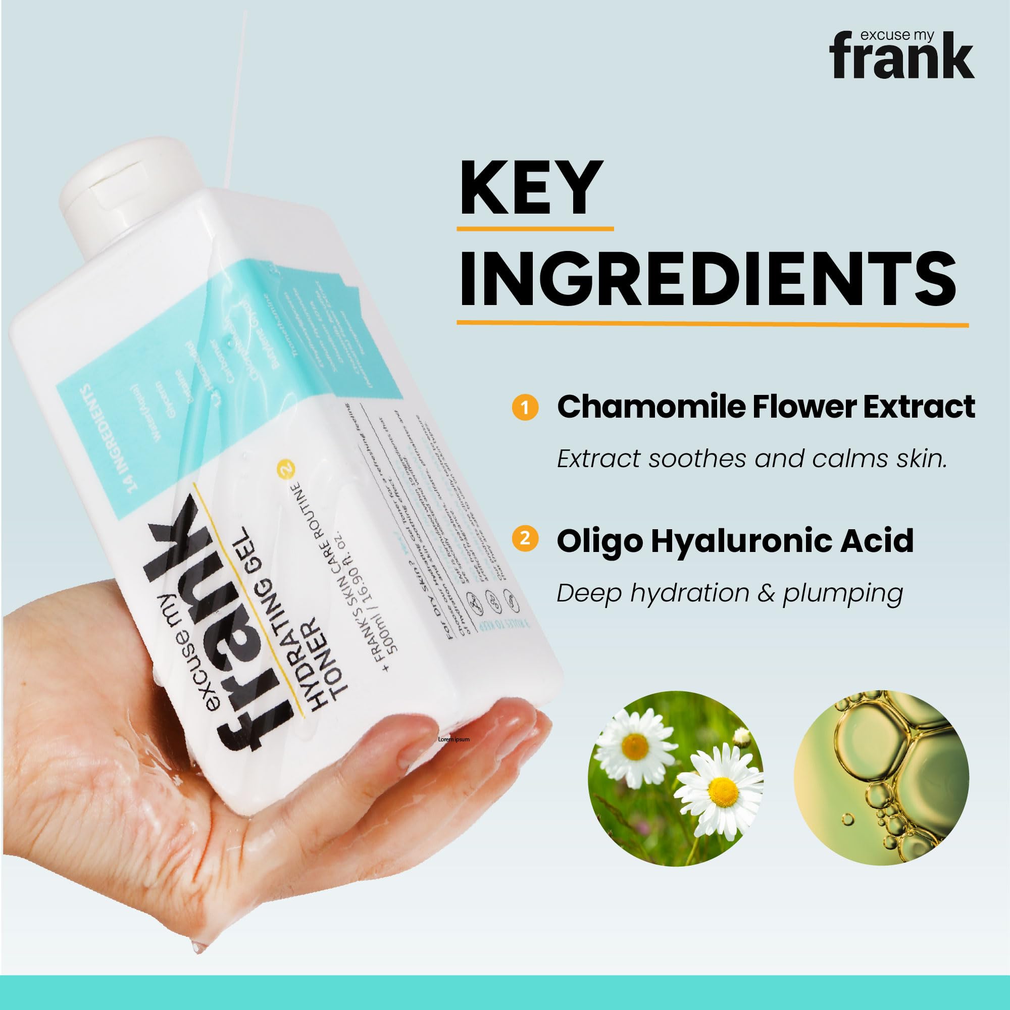 Excuse My Frank Hydrating Gel Toner – Gentle Korean Hydration for All Skin Types (3 Pack)