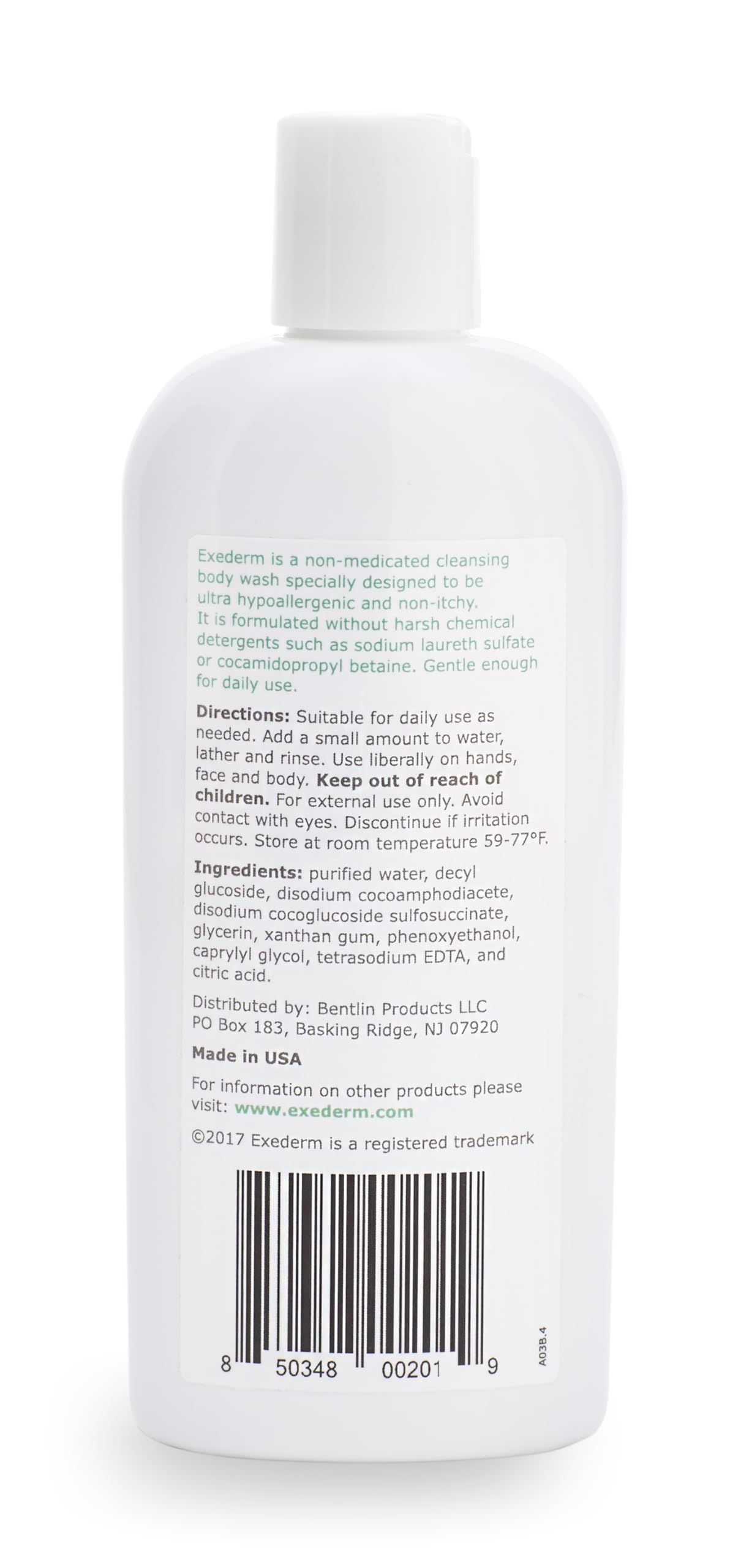 Exederm Ultra-Sensitive Body Wash for Eczema – Hypoallergenic, Sulfate & Paraben Free | 8 oz
