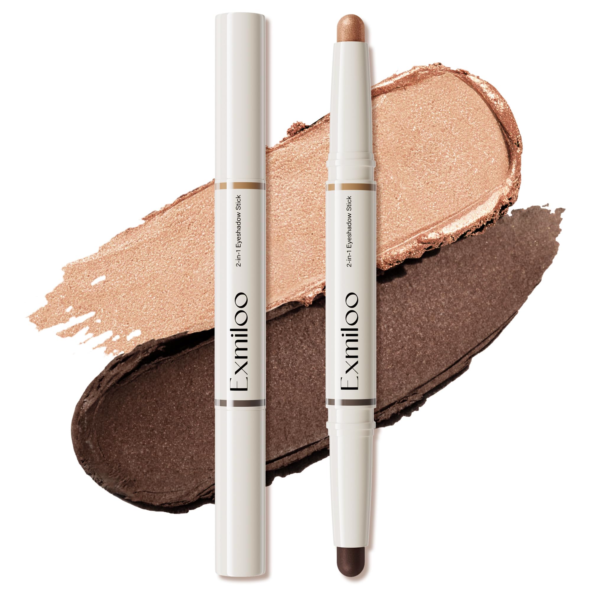 exmiloo Cream Eyeshadow Stick – 2-in-1 Dual-Ended Shimmer Bronze Glow